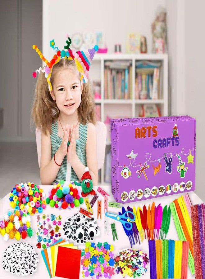 VLUSSO 2000 Pcs DIY Arts and Crafts Supplies Kit for Kids - Kids Craft Kits Art Supplies Material Set with Pipe Cleaner All in 1 Crafting Collage Activity for Toddlers Gifts Toys Age 5 6 7 8 9 Year Old Girls - Image 4